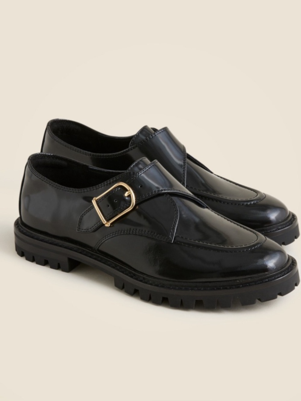 J. Crew Monk strap oxford shoes in spazzolato leather 6.5